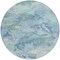 Homeroots 8' Blue And Teal Blue Round Abstract Washable Indoor Outdoor Area Rug 609836 - alternate 3
