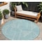 Homeroots 8' Teal Blue And Ivory Round Abstract Washable Indoor Outdoor Area Rug 594961 - alternate 1