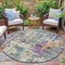 Homeroots 8' Linen Purple And Gold Round Abstract Washable Indoor Outdoor Area Rug 630869 - alternate 2