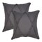 Homeroots Set of Two Dark Gray Diamond Cotton Throw Pillow With Fringe, 2PK 554568 - alternate 2