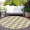 Homeroots 8' Gray Tan And Beige Round Plaid Washable Indoor Outdoor Area Rug 601400 - alternate 6