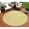 Homeroots 8' Gold Round Floral Washable Indoor Outdoor Area Rug 607364 - alternate 1