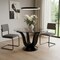 Homeroots 51" Clear and Black Glass and Solid Wood Pedestal Base Round Top Dining Table 633116 - alternate 3
