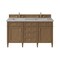 James Martin Vanities Brittany 60" Double Vanity, Pecan w/ 3 CM Victorian Silver Silestone Top 655-V60D-PCN-3VSL - alternate 1