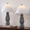 Jonathan Y Henge 28" Organic Minimalist Textured Resin/Metal Stacked LED Table Lamp, Gray, 2PK JYL9206B-SET2 - alternate 4