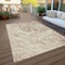 Homeroots 3' X 5' Taupe And Ivory Abstract Washable Indoor Outdoor Area Rug 614311 - alternate 3
