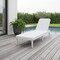 Homeroots 75" White Heavy Duty Plastic Outdoor Stacking Chaise Lounge 565262 - alternate 3