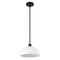 Jonathan Y Solene 11.75" 1-Light Modern Contemporary Adjustable Metal/Glass Dome LED Pendant, Black/White JYL9565C - alternate 5