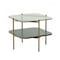 Homeroots 20" Gold And Clear Glass And Metal Square End Table With Shelf 487355 - alternate 1