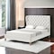 Homeroots Cream Solid Wood King Tufted Upholstered Linen Bed 544878 - alternate 3