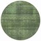 Homeroots 8' Olive Green And Gray Round Striped Washable Indoor Outdoor Area Rug 588108 - alternate 2