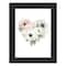 Homeroots Floral Heart Black Framed Print Wall Art 529823 - alternate 2