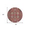 Homeroots 8' Red Beige And Charcoal Round Oriental Washable Indoor Outdoor Area Rug 582130 - alternate 3
