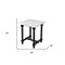 Homeroots 24" White and Black Marble and Solid Wood Square Trestle End Table 571197 - alternate 3