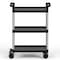 Amgood 32inx16in Utility/Bussing Cart, Three Shelves. Heavy-Duty Polypropylene, Black Shelves, Grey Posts AMG CART-PUC-3216-Z - alternate 4