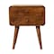 Homeroots 20" Chestnut Solid Wood Two Drawer Nightstand 651588 - alternate 1