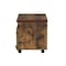 Homeroots 19" Brown And Black Rustic Wood Single Drawer Rolling Filing Cabinet 286420 - alternate 5