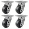 Hyw Products Heavy Duty Caster Set 4in Plastic Wheels, 4 Swivel, 4PK 40-40S-A1-HP-4 - alternate 1