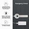 Wrightmaster 6.3 in Silver Fingerprint Biometric Smart Door Handle ZR-25A2-SR - alternate 5
