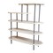Homeroots 58" White and Gray Iron and Solid Wood Five Tier Bookcase 482680 - alternate 2