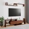 Leisuremod Surrey TV Stand with MDF Shelves and Bookcase, Walnut STS60NW - alternate 4