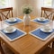 Homeroots 19" Set of Four Blue And Natural Solid With Border Cotton Placemats 548880 - alternate 1
