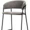 Homeroots 30" Gray and Black Fabric and Metal Bar Height Bar Chair 605939 - alternate 2