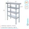 Amgood 30in D x 12in L Stainless Steel Table, Three Undershelves AMG WT-3012-3SH-Z - alternate 3