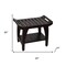 Homeroots Contemporary Teak Shower Bench With Shelf And Handles In Brown Finish 376682 - alternate 2