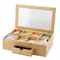 Megachef 13 x 8 Inch Bamboo Tea Box Organizer with Acrylic Top Window 750122160M - alternate 1