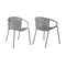 Homeroots Set of Two 25" Gray Metal Outdoor Dining Chair, 2PK 490259 - alternate 1