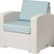 Homeroots 33" White Heavy Duty Plastic Outdoor Club Chair With Aqua Blue Cushion 565252 - alternate 3