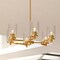 Vaxcel Maple Valley 6-Light Chandelier, Champagne Gold, Clear Ribbed Glass, 22-In. Wide H0327 - alternate 2
