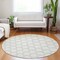 Homeroots 8' Ivory And Black Round Geometric Washable Indoor Outdoor Area Rug 613556 - alternate 3