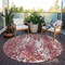 Homeroots 8' Burgundy And Ivory Round Abstract Washable Indoor Outdoor Area Rug 612943 - alternate 2