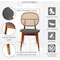 Leisuremod Holbeck Dining Chair with Upholstered Leather Seat and Beech Wood Legs, Grey, 4PK HC18GR4 - alternate 4