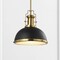 Jonathan Y Homer 13" 1-Light Modern Industrial Metal LED Dome Pendant, Black/Brass Gold JYL9536A - alternate 3