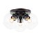 Jonathan Y Iris 11.5" 3-Light Farmhouse Rustic Iron/Glass LED Semi Flush Mount, Oil Rubbed Bronze/Clear JYL7568A - alternate 1