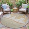 Homeroots 8' Taupe And Gold Round Nautical Washable Indoor Outdoor Area Rug 631049 - alternate 5