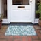 Homeroots 2' X 3' Teal Abstract Washable Non Skid Indoor Outdoor Area Rug 559325 - alternate 3