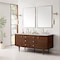 James Martin Vanities Amberly 72'' D Vanity, Mid-Century Walnut w/ Ethereal Noctis Top w/FreePower Wireless Charger 670-V72-WLT-FENC - alternate 2
