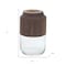 Homeroots 9" Brown And Clear Glass Round Table Vase With Wood 632609 - alternate 3