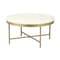 Homeroots 18" Ivory And Gold Wood And Steel Round Coffee Table 565095 - alternate 2