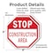 Signmission Stop Construction Area, 6 inch X 6 inch, Plastic Sign, 2PK OC-P-2PACK-6-43 - alternate 5