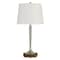 Homeroots 29" Nickel Metal Usb Table Lamp With Off White Empire Shade 524699 - alternate 1