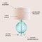 Jonathan Y Estelle 26" Glass and Crystal LED Table Lamp, Aqua JYL2003A - alternate 2