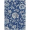 Homeroots 9' X 12' Navy Blue And Gray Floral Washable Indoor Outdoor Area Rug 589486 - alternate 3