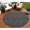 Homeroots 8' Black And Ivory Round Geometric Washable Indoor Outdoor Area Rug 602343 - alternate 1