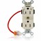 Leviton Straight Blade Receptacle, 5-15R, 15 A, 125V AC, Flush Mount, Self-Grounded M5262-1CT - alternate 1