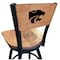 Holland Bar Stool Co 36" Blk Wrinkle Kansas State Swivel Bar Stool, Laser Engraved Back L03836BWMedMplAKnsasSMedMpl - alternate 1